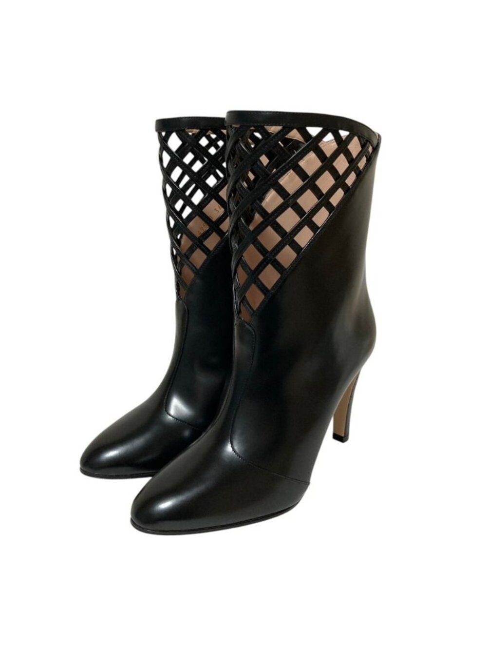 Gucci Mesh Leather Boots Black